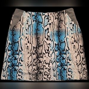 EP Pro Golf Skort Women’s Snakeskin Print Blue Black Stretch Activewear, Size 8
